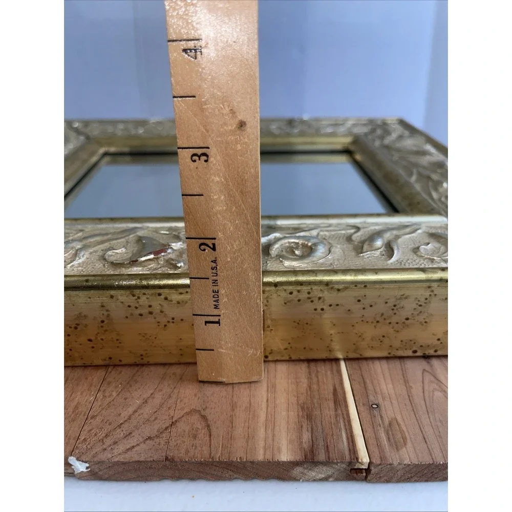 Martin Aborn AM5 Wide Gold Wooden Mirror Italian Floral Design 9x11 Art Deco